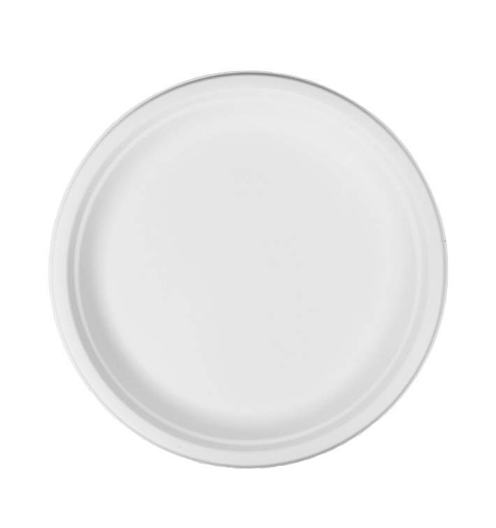 Assiette Bio en Canne à Sucre Blanc Ø26cm (400 Utés)