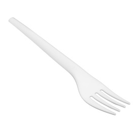 Fourchette Biodégradable Réutilisable CPLA Blanche 17cm (100 Utés)