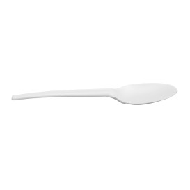 Cuillère Biodégradable Réutilisable CPLA Blanche 16,5cm (100 Utés)