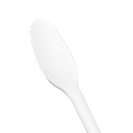 Cuillère Biodégradable Réutilisable CPLA Blanche 16,5cm (100 Utés)