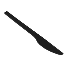 Couteau Biodégradable CPLA Noir 17cm (25 Utés)