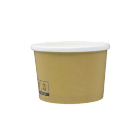 Pot en Carton Kraft avec Bordure Blanche 250ml Ø9,0cm (25 Utés)