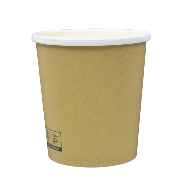 Pot en Carton Kraft avec Bordure Blanche 450ml Ø9,8cm (25 Utés)