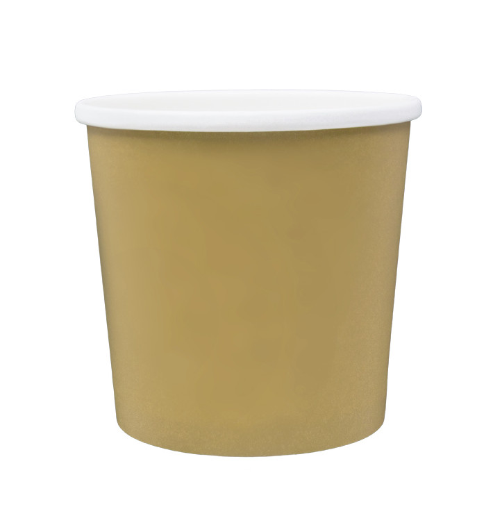 Pot en Carton Kraft avec Bordure Blanche 750ml Ø11,9cm (25 Utés)