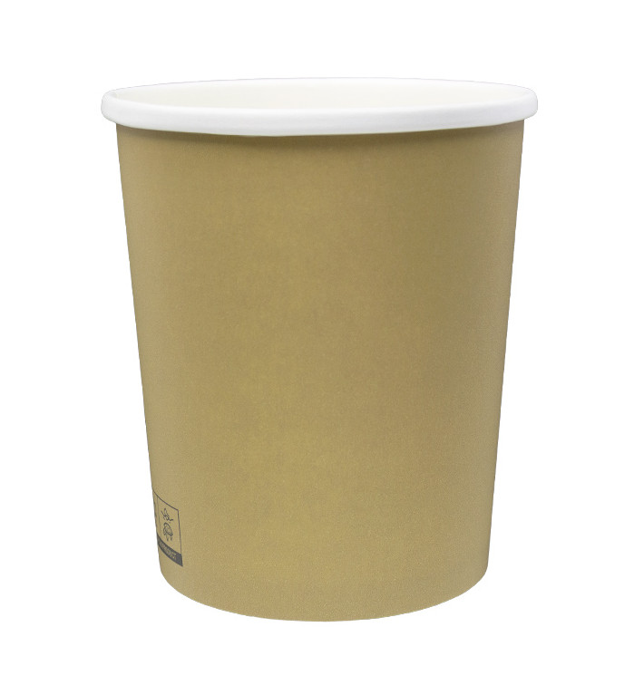 Kraft Kartonnen Pot met Witte Rand 1.000ml Ø11,9cm (25 Stuks)