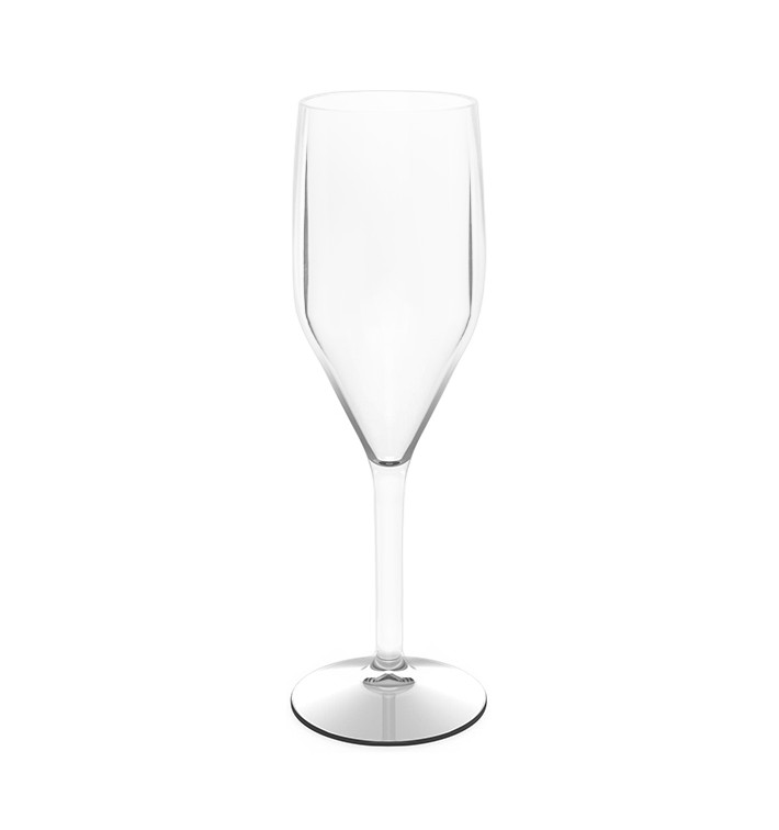 Herbruikbare plastic beker voor witte wijn transparant SAN 150ml (1 stuk) 