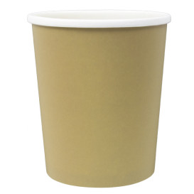 Pot en Carton Kraft avec Bordure Blanche 1.000ml Ø11,7cm (25 Utés)