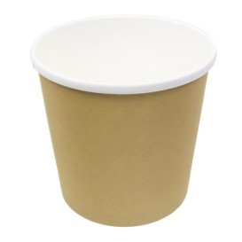 Pot en Carton Kraft avec Bordure Blanche 750ml Ø11,7cm (500 Utés)