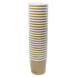 Kraft Kartonnen Pot met Witte Rand 350ml Ø9,0cm (500 Stuks)