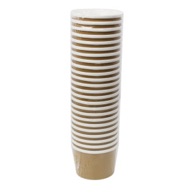 Kraft Kartonnen Pot met Witte Rand 250ml Ø9,0cm (25 Stuks)