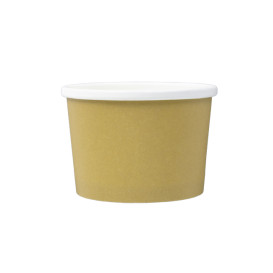 Kraft Kartonnen Pot met Witte Rand 250ml Ø9,0cm (25 Stuks)