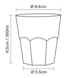 Gobelet Réutilisable Incassable PP Cocktail Transp. Ø8,4cm 350ml (20 Utés)