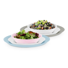 Assiette Réutilisable Durable PP Minéral Gris Ø27,4cm (54 Utés)