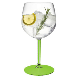 Herbruikbaar Durable Glas voor Gin TT groene voet 580ml (6 Stuks)