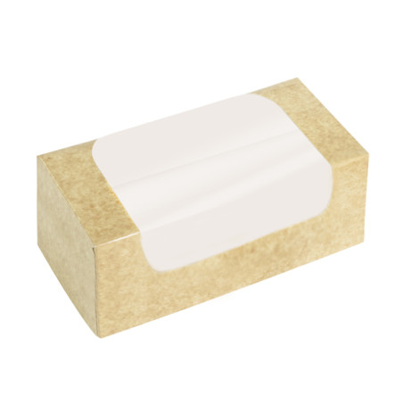 Boîte en Carton Kraft avec Fenêtre à Pâtisserie  19x10x10cm (50 utés)