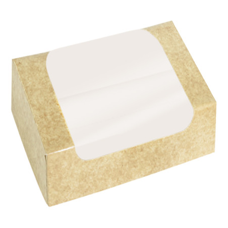 Boîte en Carton Kraft avec Fenêtre à Pâtisserie  25x18x7cm (50 utés)