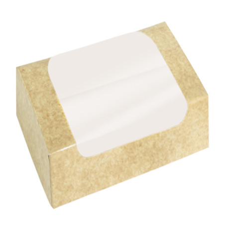 Boîte en Carton Kraft avec Fenêtre à Pâtisserie  18x10x8cm (50 utés)