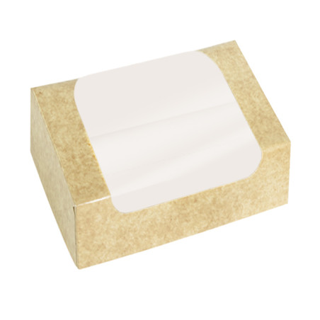 Boîte en Carton Kraft avec Fenêtre à Pâtisserie  16x11x8cm (50 utés)