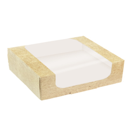 Boîte en Carton Kraft avec Fenêtre à Boulangerie  28x28x8cm (50 Utés)