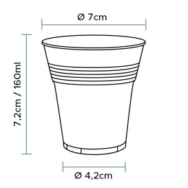 Plastic PS beker Vending transparant 160 ml (3000 stuks)