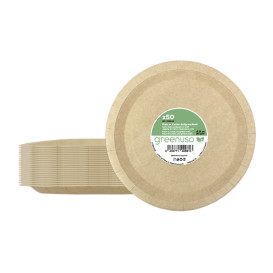 Papieren bord Rond vormig Vetvrij kraft Ø26cm 245g/m² (50 stuks) 