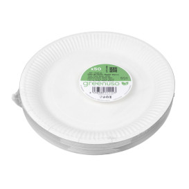 Kartonnen Borden Rond “Radial” Wit Ø23cm 200gr/m² (50 Stuks)