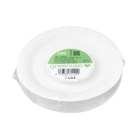 Assiette en Carton Ronde “Radial” Blanc Ø18cm 200gr/m² (50 Utés)