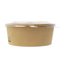 Pot en Carton Kraft-Kraft avec Couvercle PET 1.300ml Ø18,5cm (20 Utés)