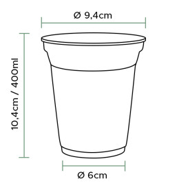 Gobelet Biodégradable PLA Transparent 310ml Ø7,8cm (50 Utés)