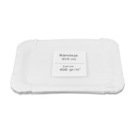 Plat Rectangulaire en Carton Blanc 12x19cm (700 Utés)