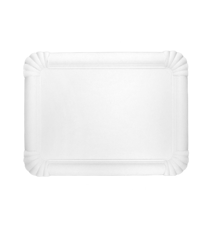 Plat Rectangulaire en Carton Blanc 18x24cm (50 Utés)