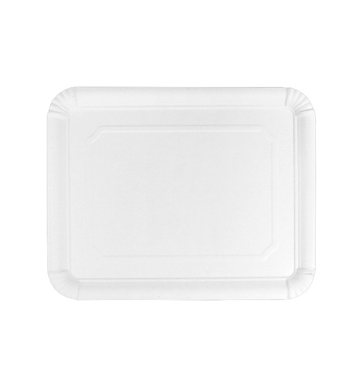 Plat Rectangulaire en Carton Blanc 22x28cm (400 Utés)