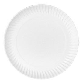 Assiette en Carton Ronde Blanc Ø32cm 600g/m² (50 Utes)