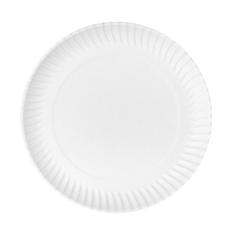 Assiette en Carton Ronde Blanc Ø27cm 550g/m² (400 Utes)