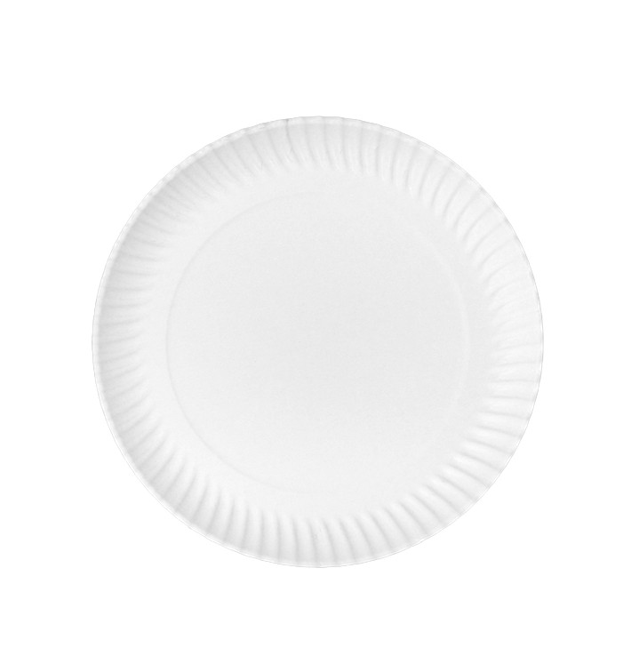 Assiette en Carton Ronde Blanc Ø23cm 450g/m² (450 Utes)