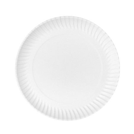 Assiette en Carton Ronde Blanc Ø23cm 450g/m² (450 Utes)