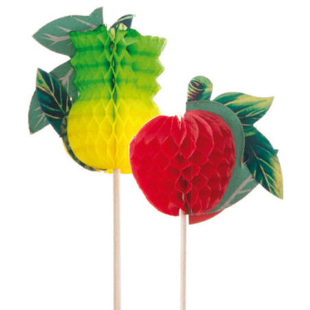 Piques de Décoration Fruit 20cm (100 Unités)