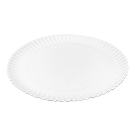 Assiette en Carton Ronde Blanc Ø32cm 600g/m² (50 Utes)