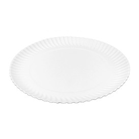 Assiette en Carton Ronde Blanc Ø27cm 550g/m² (400 Utes)