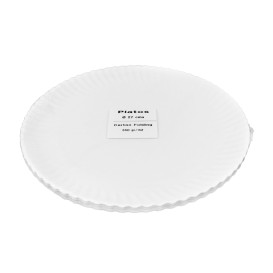 Papieren bord Rond vormig Wit Ø27cm 550g/m² (50 Stuks)