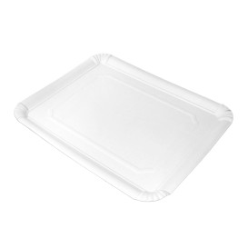 Plat Rectangulaire en Carton Blanc 22x28cm (50 Utés)