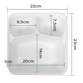 Barquette Thermo-Scellable Carton Kraft 550ml 192x137x27mm (65 Utés)