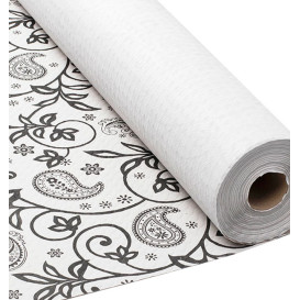 Nappe papier en ROULEAU "Cachemire" Blanc 1,2x100m 37g (6 Unités)