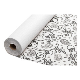 Nappe papier en ROULEAU "Cachemire" Blanc 1,2x100m 37g (6 Unités)