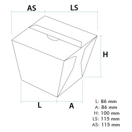 Papieren take-out Container Wok kraft 780ml (20 stuks)