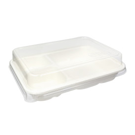 Couvercle rPET pour Plateau Canne à Sucre 16,5x21,5cm (50 Utés)