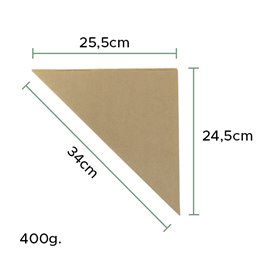 Cornet en Papier Ingraissable Kraft 34cm 400gr (100 Utés)