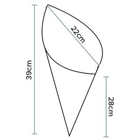 Cornet en Papier Ingraissable Kraft 39cm 600gr (100 Utés)