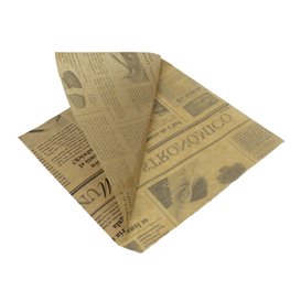 Papieren Deli Wrap Vetvrij Kraft Times 17x17cm (X Stuks)