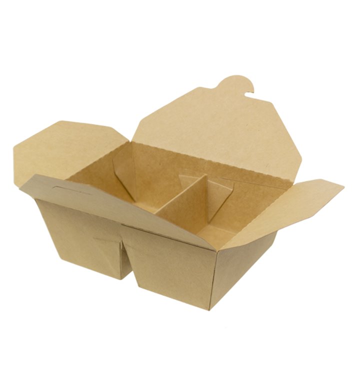 Boîte Américaine Kraft-Kraft 2C 17x13,5x6,5cm 1.000ml (200 Utés)